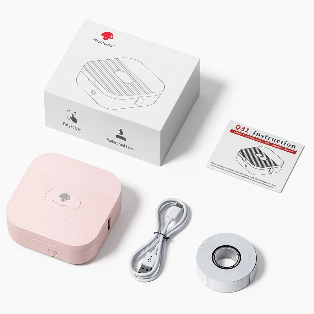 Mini Printer Phomemo Q31 Label Maker Wireless Bluetooth Printer 6-15mm Portable Thermal Printer DIY Creative Label Sticker