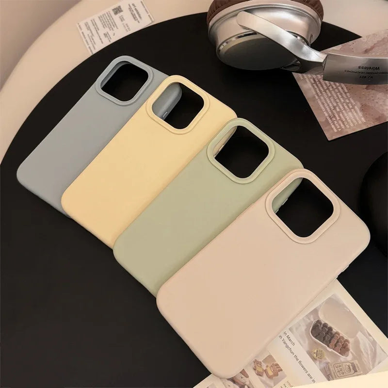 Dopamine-Inspired Silicone Solid Color Simple Fashion Phone Case for iPhone 17 Pro 16 Plus 16 Pro Max 15 14 13 12 11 Back Cover