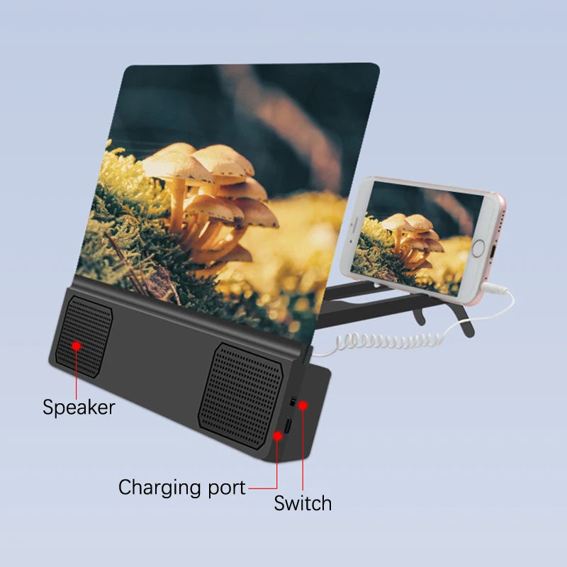 3D Screen Amplifiers Mobile Phone Magnifier With Enlarged Speaker Video Amplifier Stand Magnifying Folding Desk Audio Anti-Blue