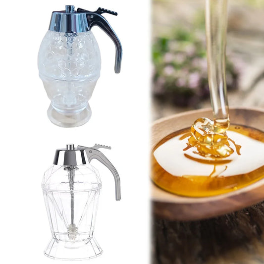 Syrup Dispenser with Stand Honey Pourer Dispenser Olive Oil Dispenser Bottle for Home Kitchen Storing Honey and Syrup