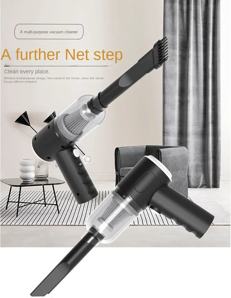 Wireless Car Vacuum Cleaner USB Charging 1200mAh Portable Cleaning Appliance Mini Wet and Dry Blow Vacuum Cleaner Household