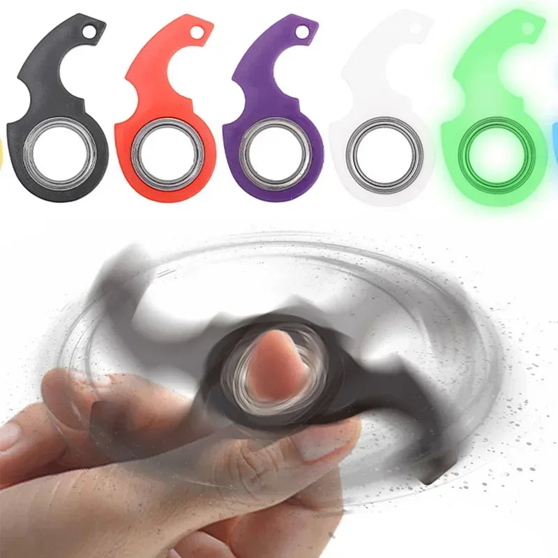 Spinner Stress Toy Funny Idget Toys Kids Fingertip Spinning Keyring Finger Fidget Ring Relieve Boredom Party Gifts Keychain Toys