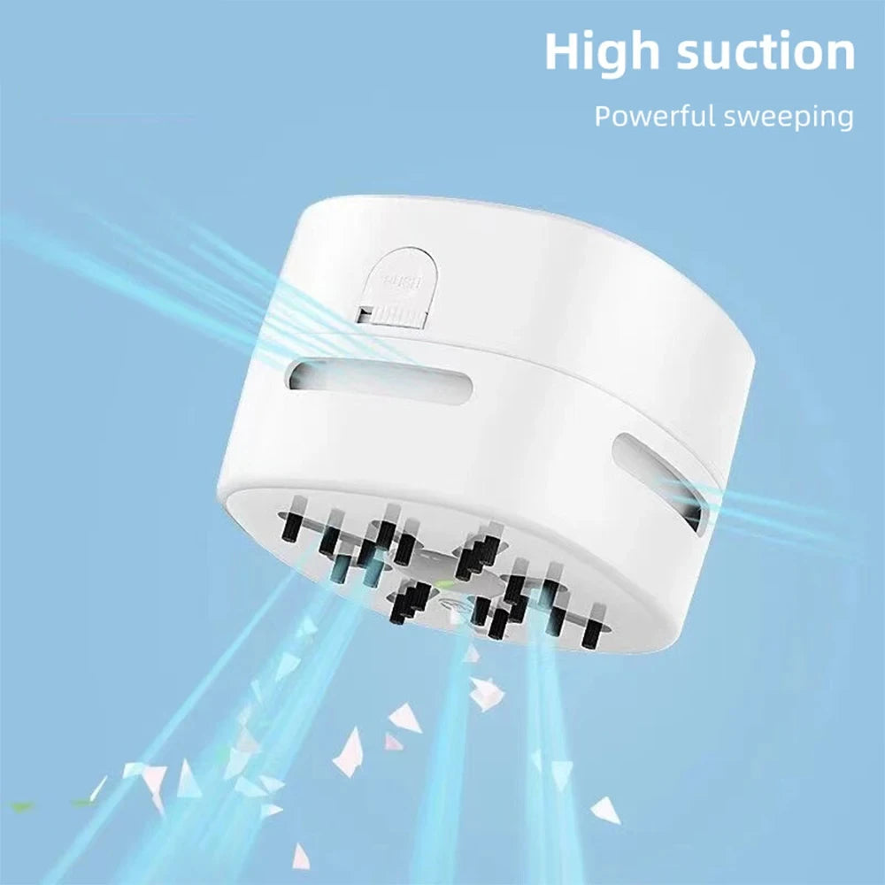 Mini Desktop Vacuum Cleaner Powerful USB Rechargeable High Suction Crumb Vacuum Detachable Design for Home Office Car