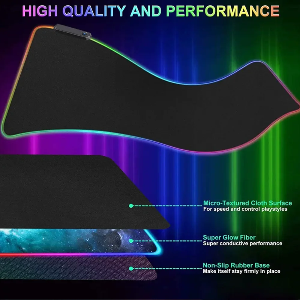 Star Citizen Mouse Pad RGB Gaming Mouse Pad XXL, Extended Surface, Non-Slip, Smooth, LED Lights, Perfect Desk Mat