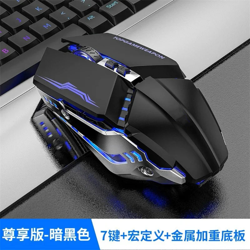 RGB Dual-Mode Wired Mouse 2.4G Wireless Mouse Gaming Mouse Rechargeable Silent Mouse 3600 DPI Adjustable Mouse Mice for Laptop