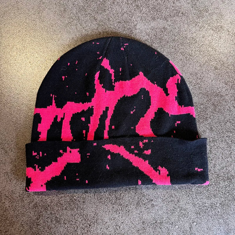 Thiened Cotton Knitted Hat Street Sle Hip Hop Pattern ex Autumn Winter Warm Cap Spring Summer Travel Versatile Cap
