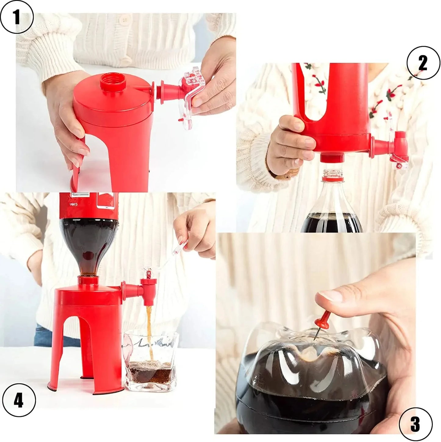 Fashion Drink Dispenser Coke Soda Bottle Inverted Carbonated Beverage Drinking Water Dispense Machine Home Party Bar