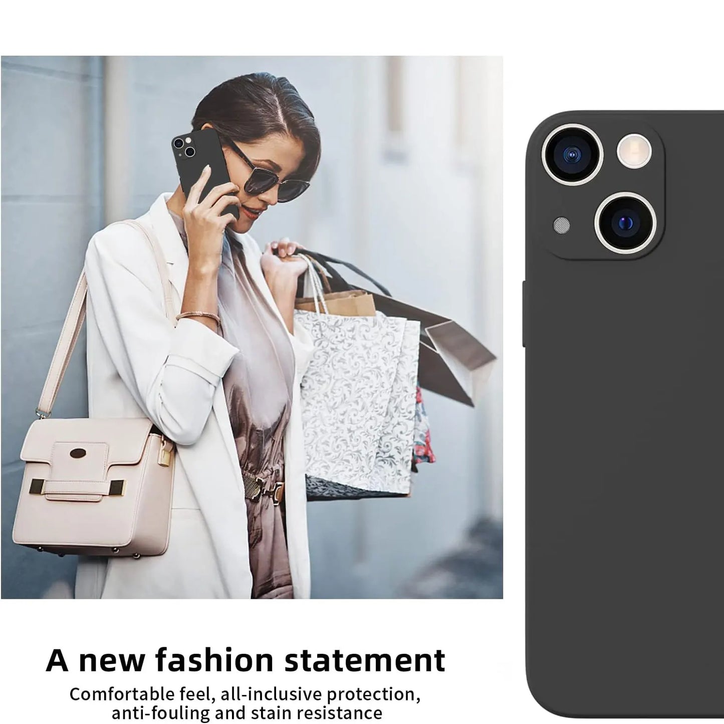 Shockproof Black Phone Case For iPhone 16 15 Pro Fundas For iphone 11 12 13 14 Pro Max 15 Plus Camera Protection Back Cover Case