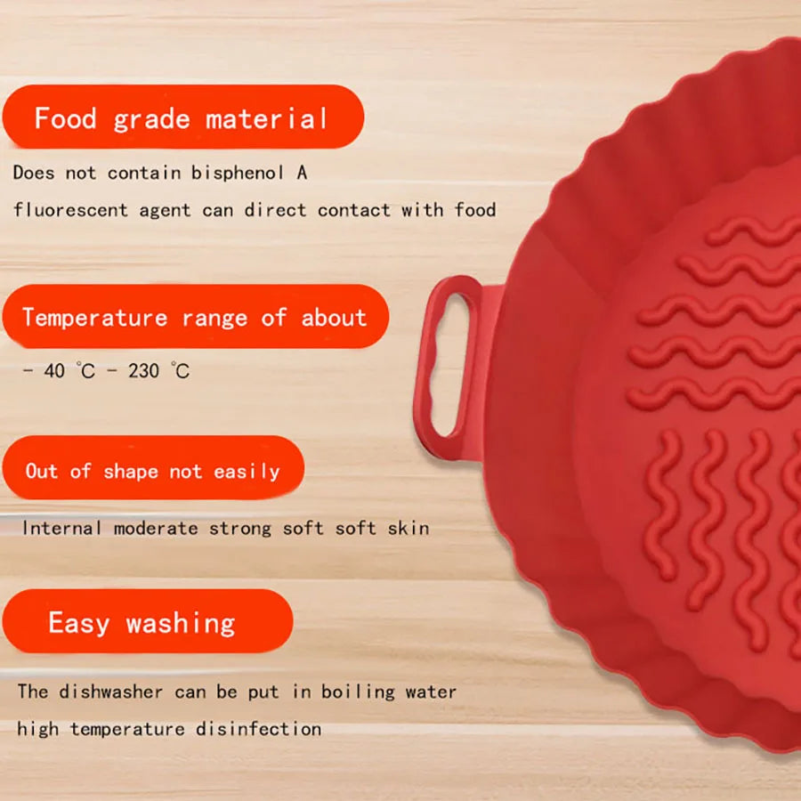 Air Fryer Silicone Liners Air Fryer Silicone Pot Reusable Silicone Air Fryer Liners Food Safe Non Stick Air Fryer Basket Accesso