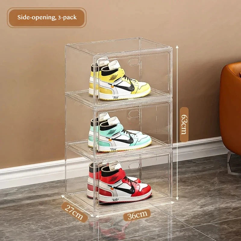 Thickened Transparent Storage Box Acrylic Shoe Box with Magnetic Flip Cover Dustproof Storage Box Multi-Layer Stackable Shoe Box