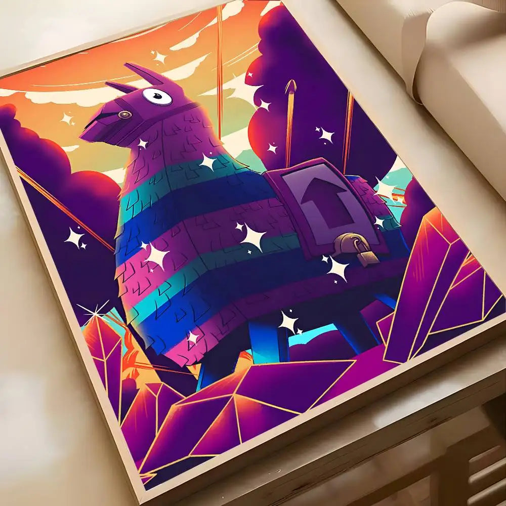 Hot Game F-Fortnites-Wallpaper Cool Poster Art painting poster with prints Home bedroom living room decoration gift