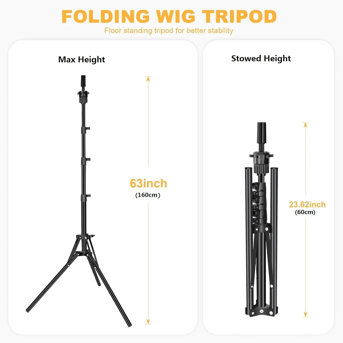 Mannequin Head Stand, Adjustable Wig Stand, Reinforced Metal Mannequin Head Stand for Cosmetology Hairdressing Training