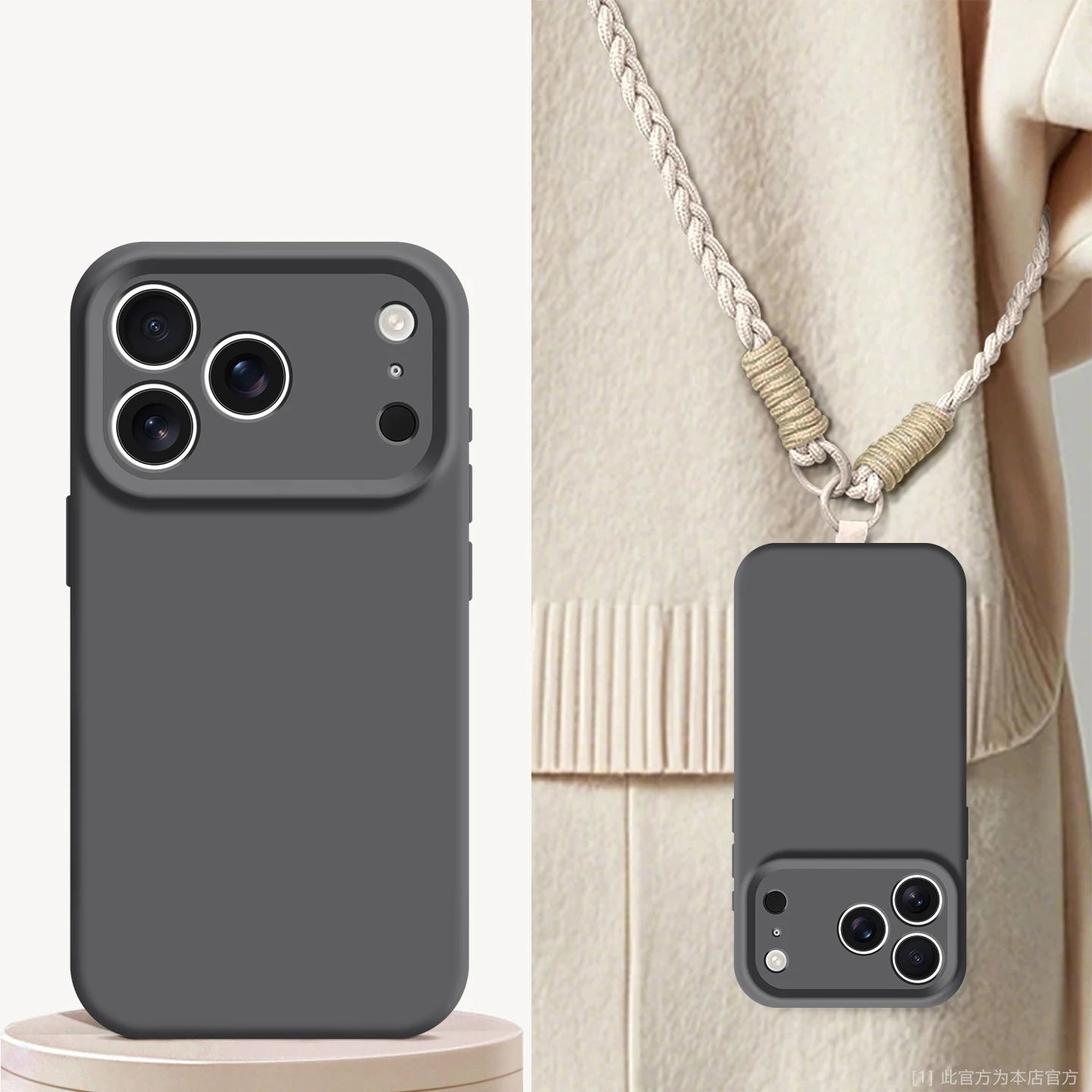 Liquid Silicone Phone Case For iPhone 17 Pro Max 17Air 16 17 Pro 15 14 Plus With Crossbody Lanyard camera Protection Coque Cover