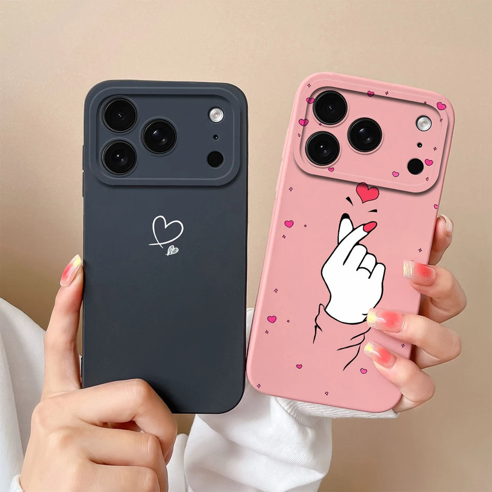 Case For iPhone17 17Air 17Pro 17ProMax Butterfly Love Heart Anti-fall Dustproof Trendy Housing For iPhone 17 Pro Max Funda Coque