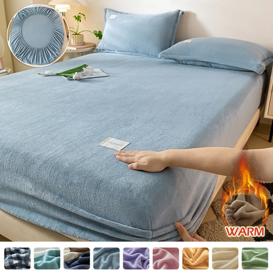 Velvet Thermal Mattress Cover, Plush Fabric Sheets For Winter, Bed Cover, Bed Sheets Set For Single Double King Queen Bed120x200
