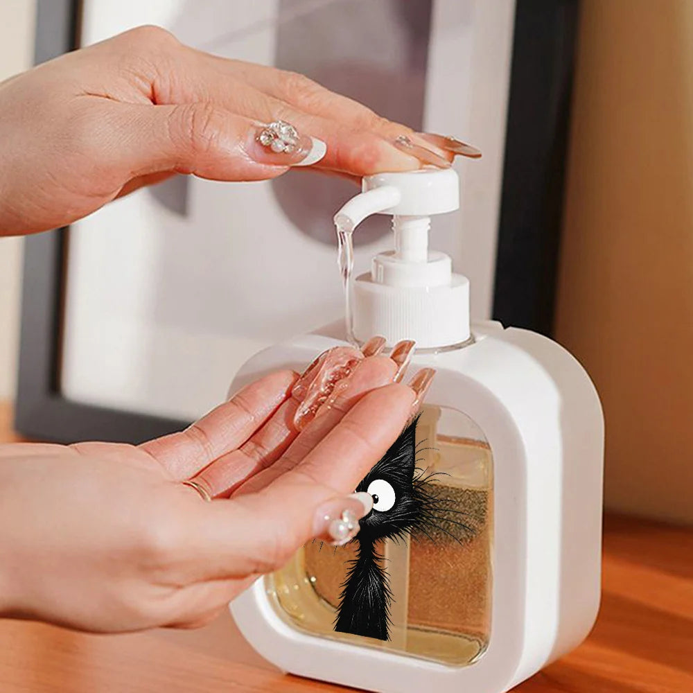 Cute soap dispenser - Cartoon cat-shaped, moisturizing hand sanitizer pump bottle