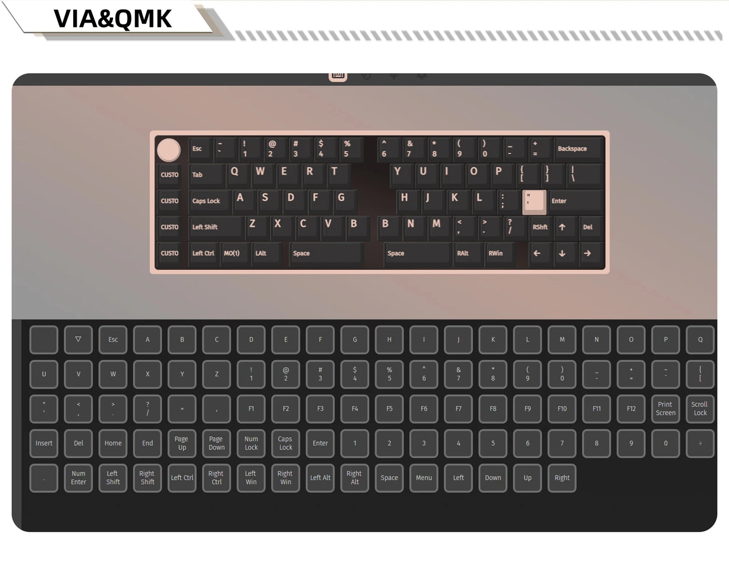 GMK70 Split Type Customized Gaming Mechanical Keyboard Kit Hot swappable Gasket Customized Ergonomic Keyboard Supports QMK/VIA