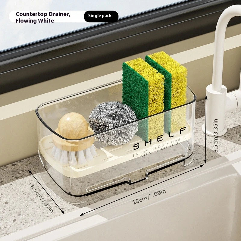 Drain Rack Kitchen Sink Organizer Self-draining Shelf Sponge Holder Dishcloth Faucet Storage Soap Drainer Kitchen Accessories