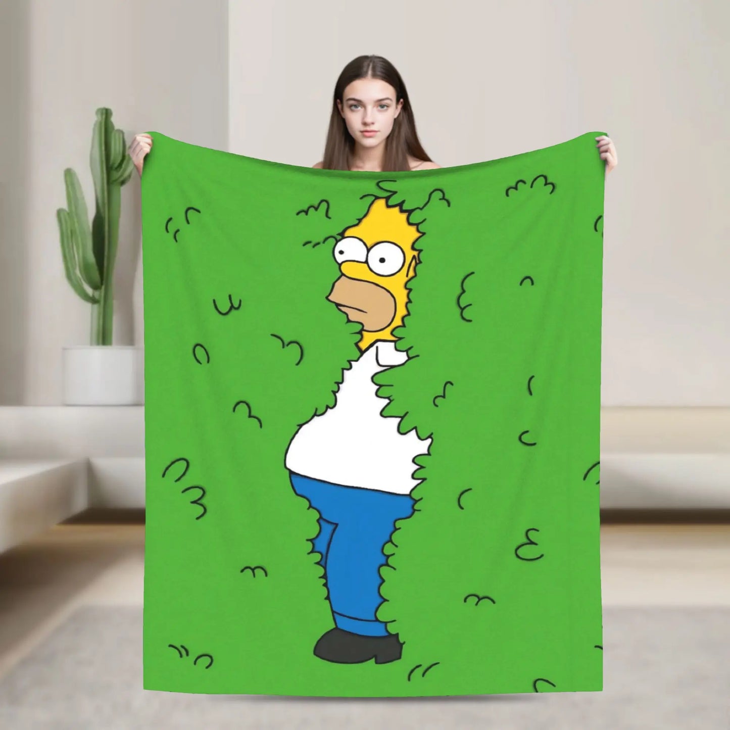 Cartoon The S-Simpsons Homer  Flannel Throw Blankets Blankets for Bed Office Soft Quilt,