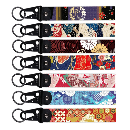 Classic Pattern Key Chain Women Girls Key Fobs Holder Keychain for Motorcycles Keyring Accessories Key Tag Gifts