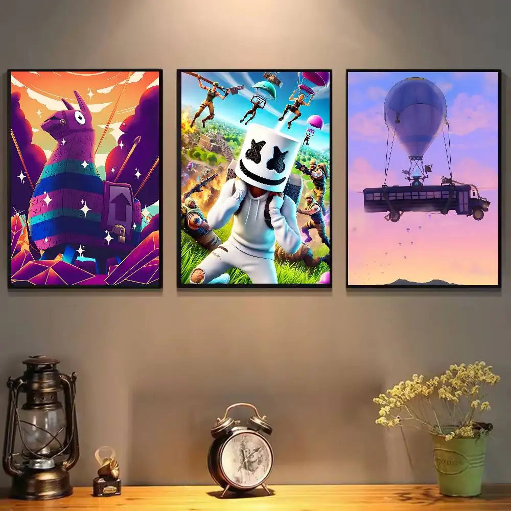 Hot Game F-Fortnites-Wallpaper Cool Poster Art painting poster with prints Home bedroom living room decoration gift