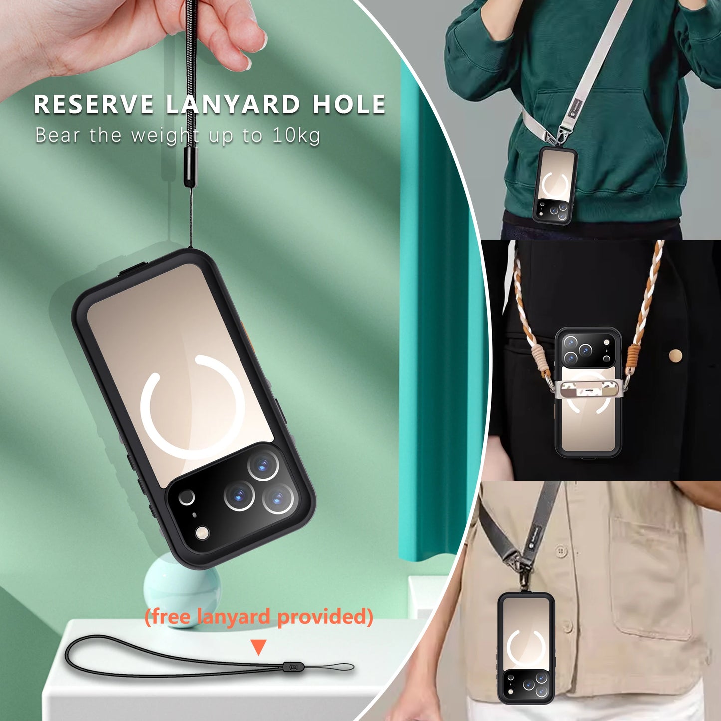 Shellbox IP68 Magnetic Waterproof Phone Case for Swimming & Diving - Compatible with iPhone 17/17AIR/17Pro/17Promax