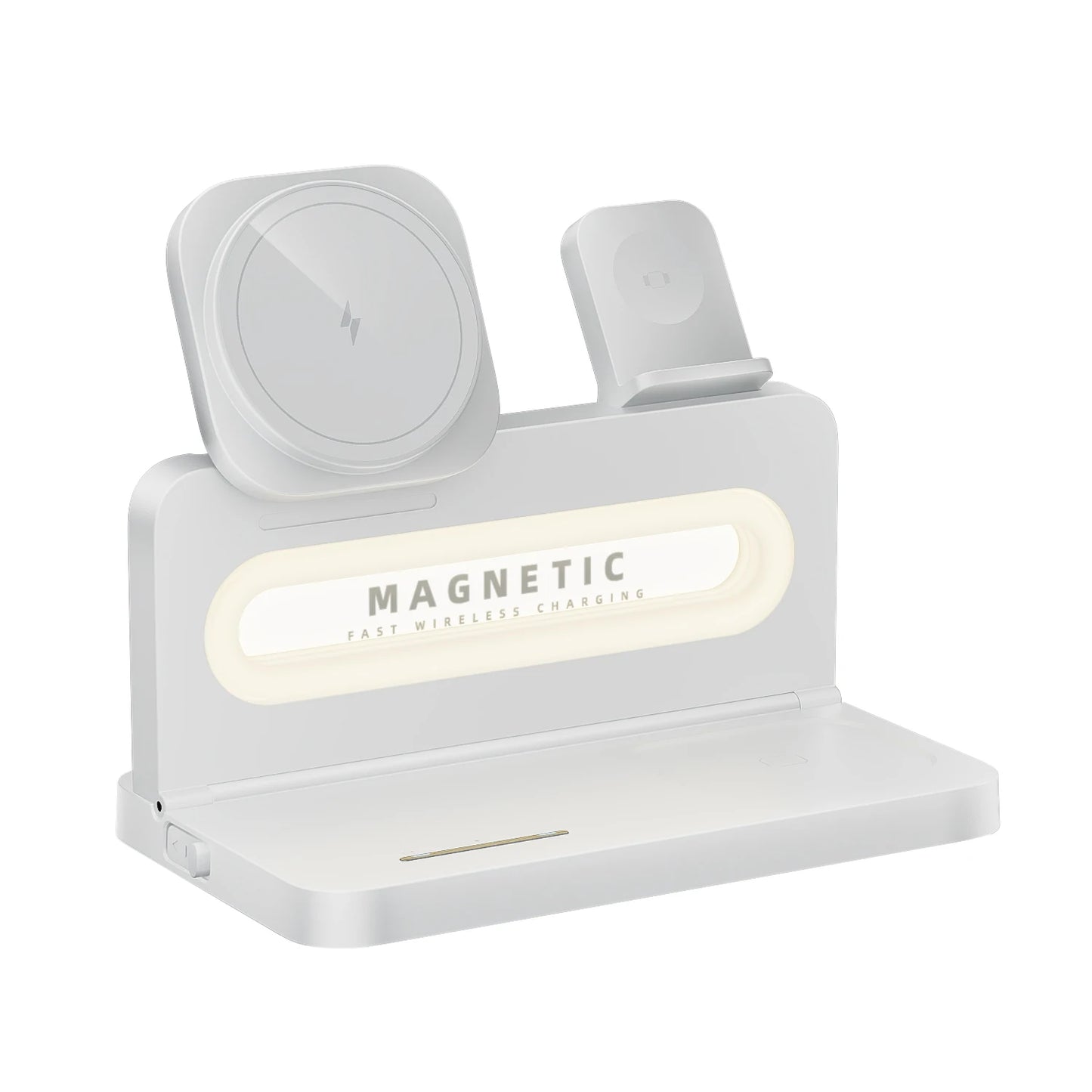 Wireless Charger with Desk Lamp, 3-in-1 Magnetic Fast Charging Base Compatible with Magsafe iPhone 17/16, iWatch, and AirPods