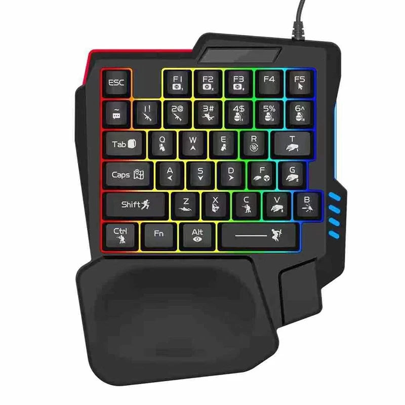 RGB Gaming Keyboard Single Hand Mini USB Ultra-slim Wired 35-Keys OneHandedly Backlight Keyboard For Computer PC Laptop