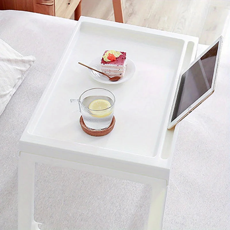 Multi-function Foldable Laptop White Desk with Stabilizing Legs, Portable Study Table for Bed Office, Household Desks Furniture