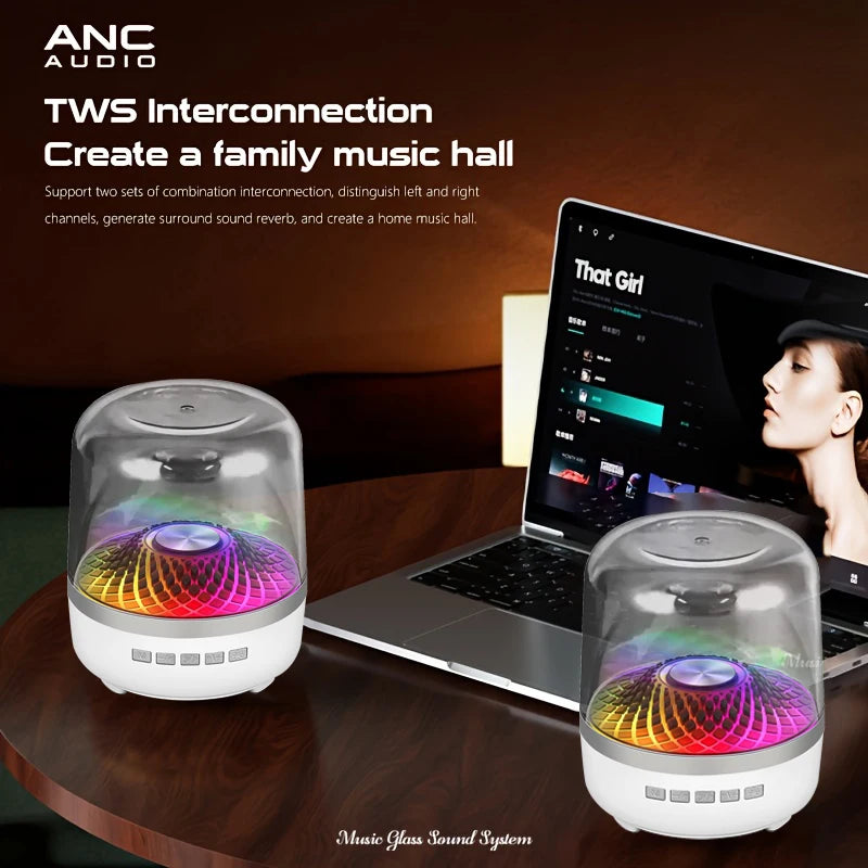 Wireless Bluetooth Speakers Portable Loudspeaker panoramic Surround Sound Effec Subwoofer Outdoor Mini Small Speaker LED Lights