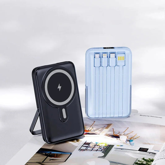 22.5W Magnetic Power Bank Wireless Fast Charging Portable Charger with Cable Stand External Battery for IPhone Iwatch Magsafe
