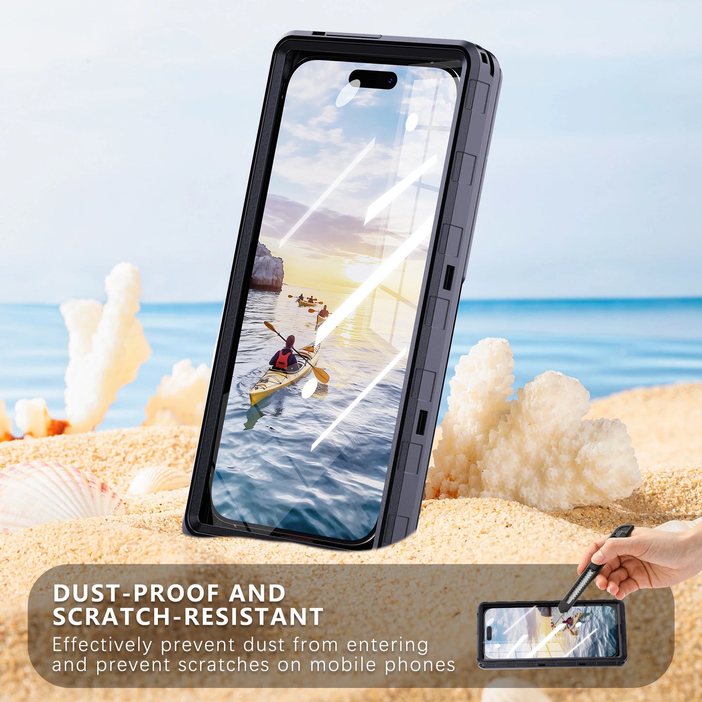 Shellbox Waterproof Phone Case for 6.9' Devices Transparent Universal Touch Screen Underwater Dust And Drop Protection IP68 New