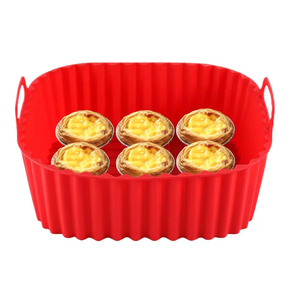 Silicone Air Fryer Liners Pot Square Airfryer Basket Plate Cooking Gadgets Reusable Non-stick Pizza Pan Oven Kitchen Accessories