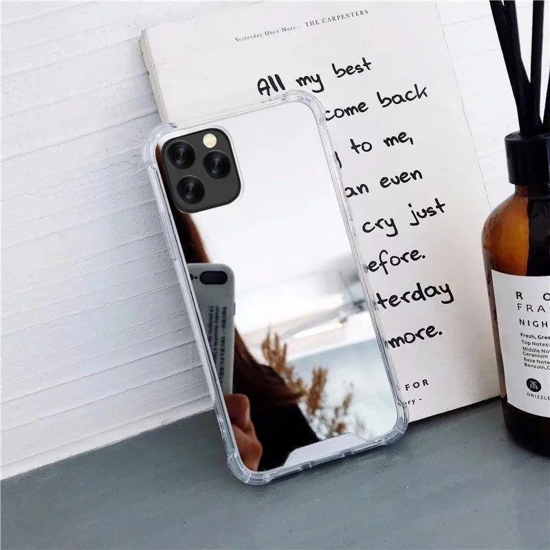 Mirror Phone Cases For IPhone 17 16 15 14 13 12 11 Pro Max Xr Xs 8 7 Plus SE2/SE3 Shockproof Soft TPU Cover