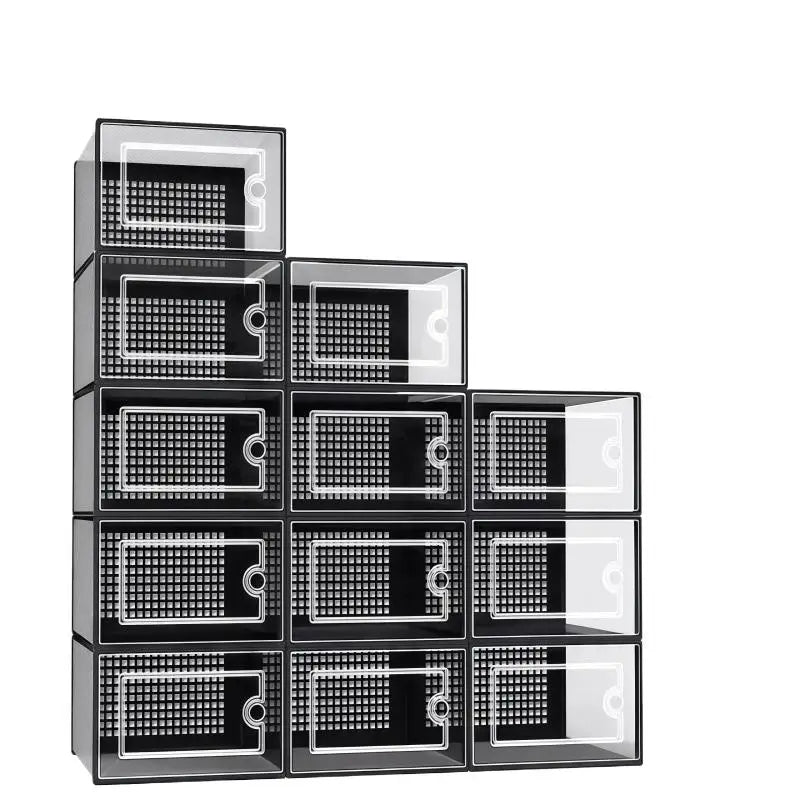 Shoe Box Organizer, Clear Stackable Plastic Storage For Sneakers, Dust-Proof Design To Keep Shoes Visible & Protected