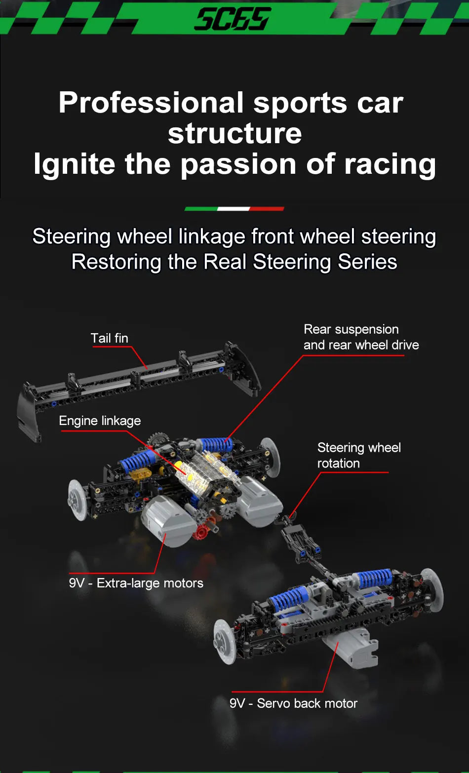 2980pcs MOC Technical Sports Car Building Blocks Model Racing Bricks Assembling Toys for Kids Adults Christmas Gift Set