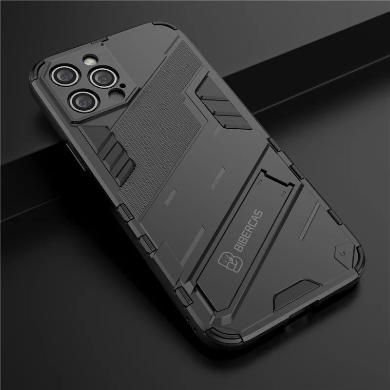 Armor Cyber Shockproof Case For iPhone 17 Air  12 13 Mini 14 15 16 Pro XR XS Max X 11 Pro Max 7 8 16 Plus Stand Holder Cover