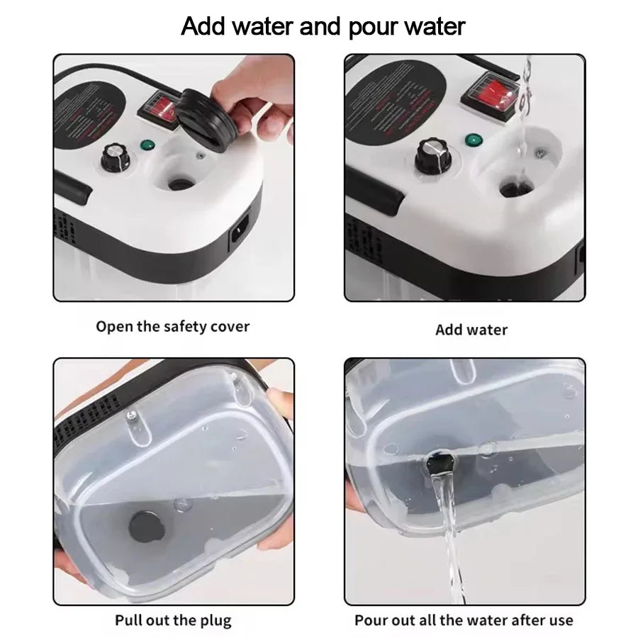 Portable Handheld Steam Cleaner High Temperature Pressurized Steam Cleaning Machine With Brush Heads For Kitchen Car