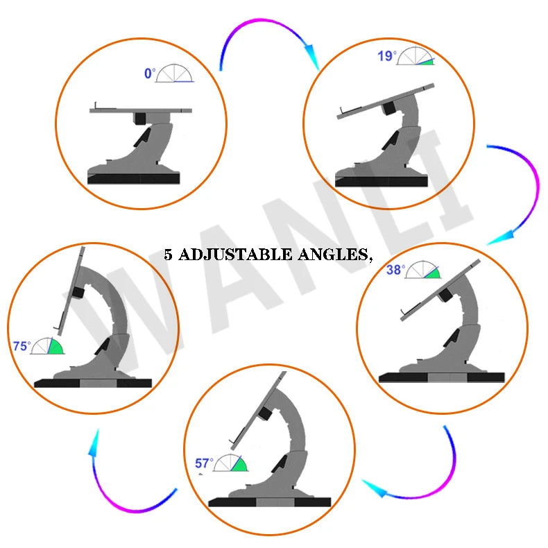 Desktop computer stand, portable and foldable stand, multi-functional reclining desk, made of wood, 360° adjustable laptop stand