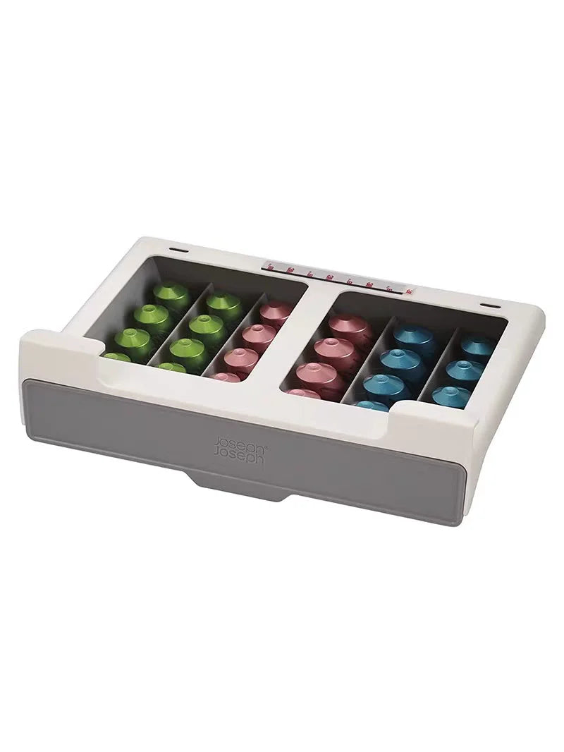 Coffee Capsule Storage Box Clear Plastic Coffe Pods Storage Holder with 30 Capacity Wall Mount Desktop Storage Shelf Home Use