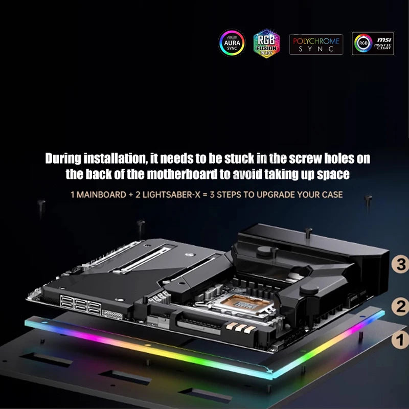 RGB Backplane Panel For Computer Motherboard Lighting, MB IO Decoration Luminous Atmosphere, 5V ARGB AURA, ATX / MATX
