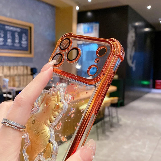 The latest phone case  2025 for iPhone 17/16/15 14Pro Max creative wealth design luxurious ultra-thin shock-absorbing silicone