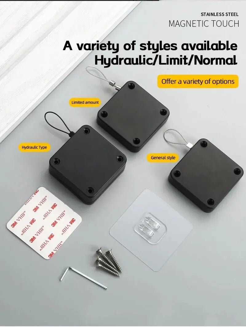 Automatic Drawstring Door Closer, Sliding Door, Office, Bathroom, Bedroom, Household, Simple Silent and Non Punching Door Closer