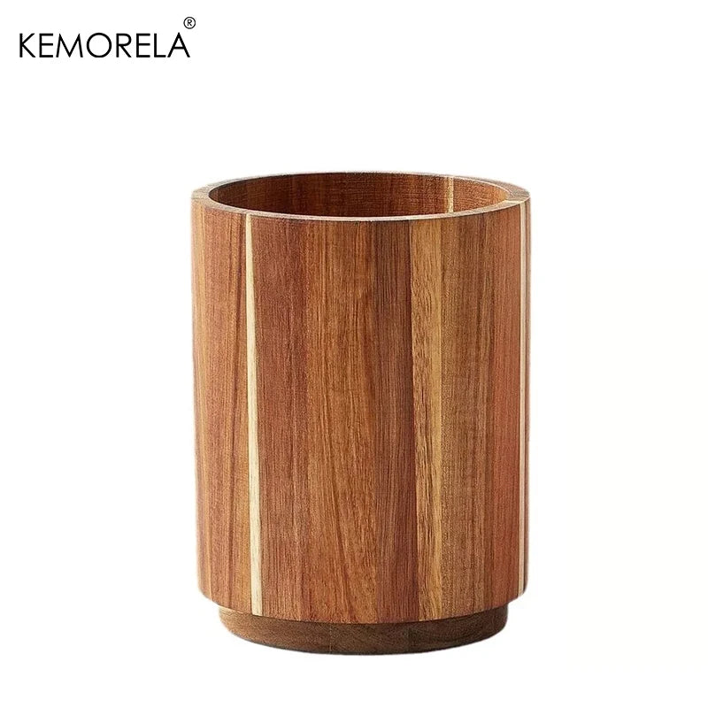 360°Rotatable Kitchenware Storage Rack Wooden Chopsticks Storage Holders Cutlery Knife And Fork  Storage Box Kitchen Accessories