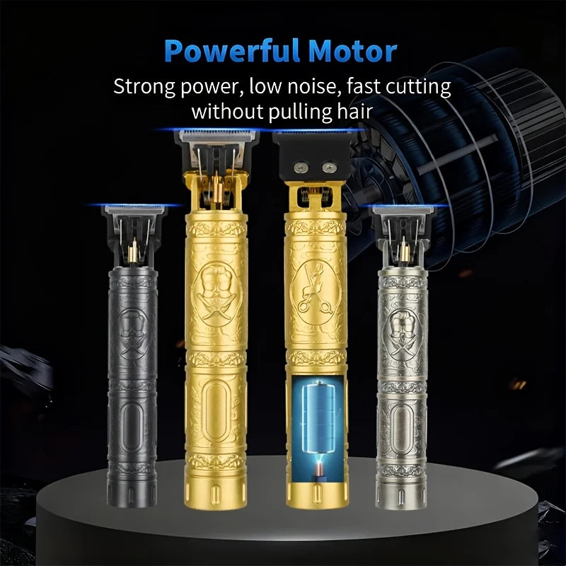 Cordless Hair Clipper for Men, USB Rechargeable, T-Blade Trimmer, Smooth Cutting for Home/Salon, Men's Grooming Kit
