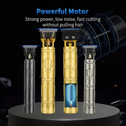 Cordless Hair Clipper for Men, USB Rechargeable, T-Blade Trimmer, Smooth Cutting for Home/Salon, Men's Grooming Kit