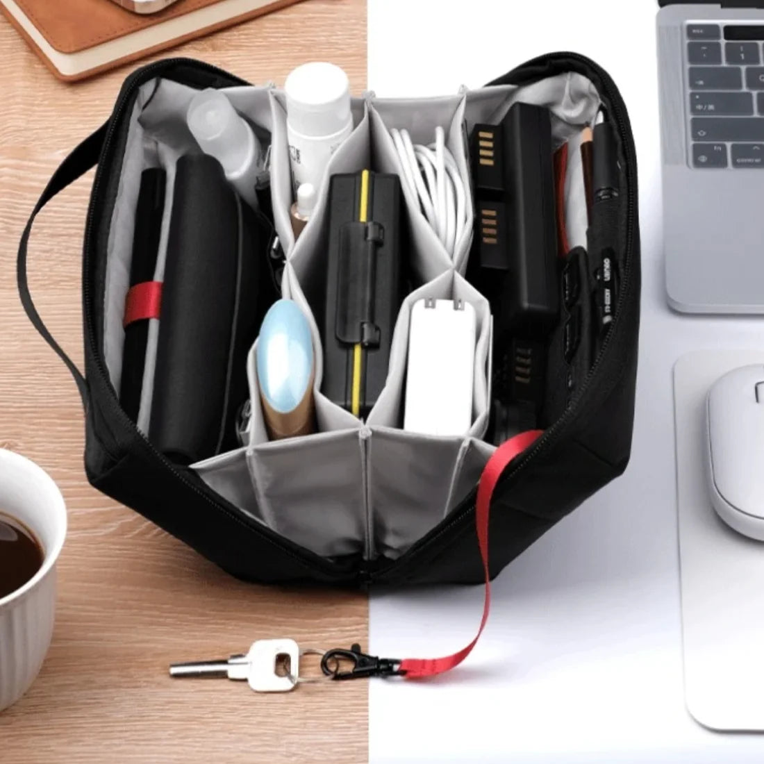 Electronic Organizer Travel Cable Organizer Bag Pouch Portable Carry Case for Cable Charger SD Card USB Mouse Pen Power Bank