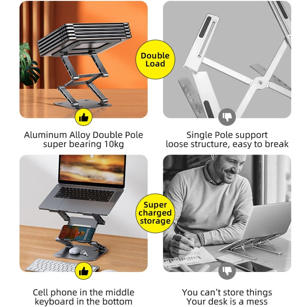 New Foldable Laptop Stand 3 Layer Adjustable Height Metal Notebook Stand Tablet Stand for Laptops/tablets/mobile Phones