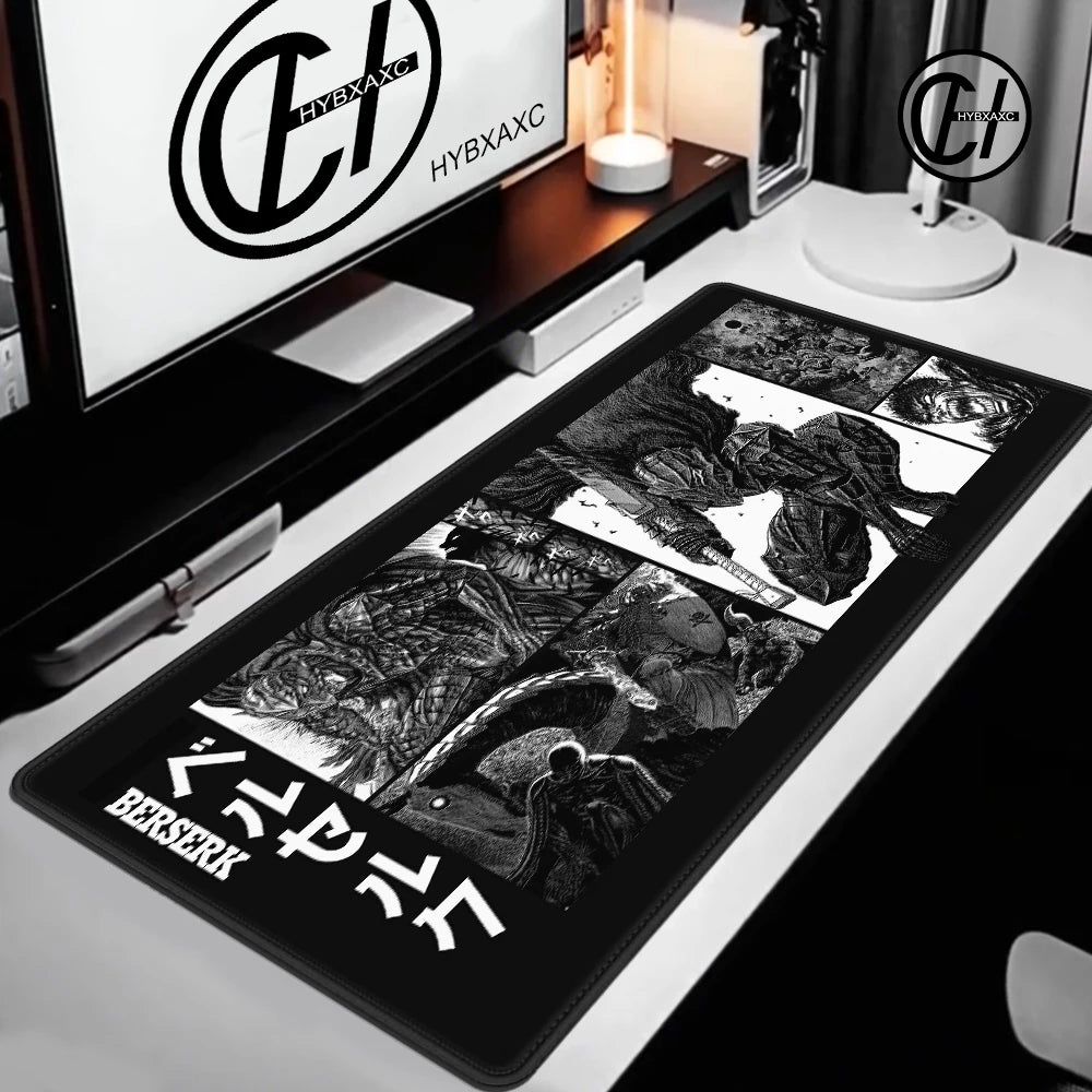 Guts sword in berserk Mouse Mat Berserk Guts Gamer Gaming Mouse Pad Computer Accessories Big Keyboard Laptop Padmouse Speed Desk