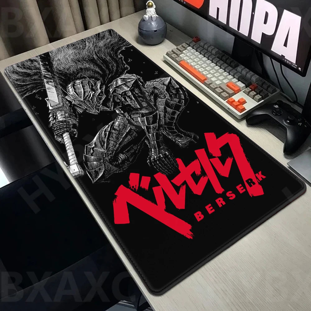 Guts sword in berserk Mouse Mat Berserk Guts Gamer Gaming Mouse Pad Computer Accessories Big Keyboard Laptop Padmouse Speed Desk